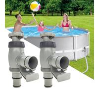 Rubinetto per piscina plus per piscina fuori terra con raccordo per tubo da 32/38 mm, accessori per piscina Intex/Bestway, valvola a doppia split tubo valvola per pompa piscina (set di 2)