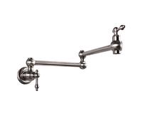 Rubinetto per Riempimento Pentole, Rubinetto da Cucina in Ottone A 2 Maniglie A Parete, Rubinetti Singolo Freddo Pieghevole con Rotazione A 360 °, con Bracci Oscillanti A Doppio Snodo,Brushed