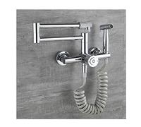 Rubinetto per riempire pentole con Pistola, Rubinetto da Cucina Pieghevole a Parete, Miscelatore da Cucina in Ottone per Acqua Calda e Fredda con Braccio Girevole a Doppio snodo, b