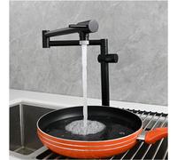 Rubinetto per Riempire Pentole in Ottone Massiccio Rubinetto per Riempire Pentole in Ottone Massiccio Rubinetto Pieghevole per Cucine A 2 Maniglie con Braccio Oscillante A Doppio Gi, Black