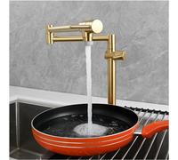 Rubinetto per Riempire Pentole in Ottone Massiccio Rubinetto per Riempire Pentole in Ottone Massiccio Rubinetto Pieghevole per Cucine A 2 Maniglie con Braccio Oscillante A Doppio Gi, Brushed D