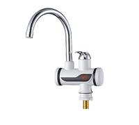 Rubinetto per Scaldabagno Elettrico 2500W, Rubinetto per Acqua Calda Fredda Calda a Doppio Uso Rubinetto per Scaldabagno Istantaneo Senza Serbatoio con Display Digitale a LED Spina UE 220V