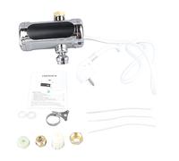 Rubinetto per Scaldabagno Elettrico, Spina Europea 220-240 V Display a LED ABS in Acciaio Inossidabile IPX4 Impermeabile 30-60 ℃ Rubinetto per Acqua Calda con Ugello Rotante per