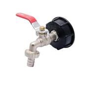 Rubinetto per serbatoio d'acqua da 100 litri， Raccordo for rubinetto serbatoio IBC con filettatura grossa S60x6 X adattatore for attacco acqua da 1/2'' e 3/4'' 1 pezzo