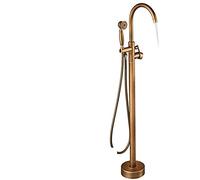 Rubinetto per vasca da bagno a leva singola in ottone anticato con beccuccio girevole per vasche a piede d'artiglio, stile vintage, design elegante, materiale perfetto per il bagno