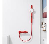 Rubinetto per Vasca da Bagno a Muro con Doccia Monocomando Rubinetto Bagno Moderno per Vasca da Bagno,Rosa Rossa