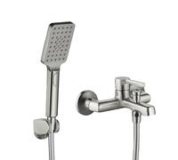 Rubinetto per vasca da bagno a parete con set doccia ALITA Argento BVA_311D
