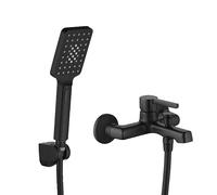 Rubinetto per vasca da bagno a parete con set doccia ALITA nero BVA_711D