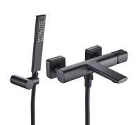 Rubinetto per vasca da bagno a parete Laveo Tores, colore nero.