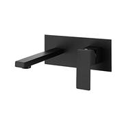 Rubinetto per vasca da bagno a parete, stile romano, con valvola di sgrossatura, elegante finitura nera, accessori da bagno durevoli per case moderne
