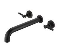 Rubinetto per vasca da bagno a parete SUMERAIN a due maniglie, in bronzo oliato, set con valvola grezza