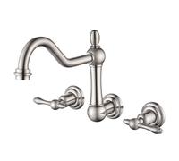 Rubinetto per vasca da bagno a parete Sumerain, in nichel spazzolato, con interasse 8 pollici