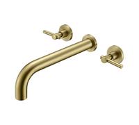 Rubinetto per vasca da bagno a parete SUMERAIN, set di rubinetti per vasca da bagno in oro spazzolato con valvola grezza in ottone