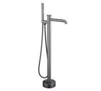 Rubinetto per vasca da bagno indipendente con soffione portatile, beccuccio girevole moderno per flusso elevato, controllo a manopola singola, riempitivo per vasca da pavimento