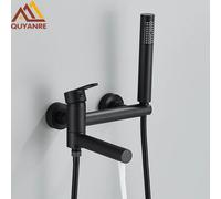 Rubinetto per vasca da bagno nero opaco Rubinetto per doccia con beccuccio girevole Miscelatore per acqua calda fredda montata a parete per bagno Rubinetto per doccia da bagno cromato Chrome