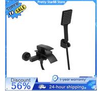 Rubinetto per vasca da bagno resistente al calore verniciato nero rubinetto per bagno grande flessibilità lunghezza del tubo 1.5M