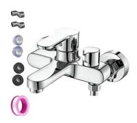 Rubinetto per vasca da bagno, rubinetto per vasca da bagno, rubinetto per doccia, miscelatore a 2 prese, ispessimento, termostato per doccia, rubinetto cromato per doccia e vasca, argento