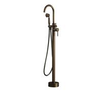 Rubinetto per Vasca Freestanding Ottone Vintage con Doccetta Miscelatore a Pavimento Bimodale Girevole 360°,bronzo