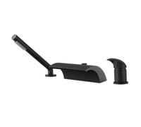 Rubinetto per vasca romano nero Sumerain con doccetta, cascata ad alta portata e deviatore