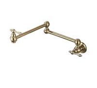 Rubinetto pieghevole a parete, rubinetto singolo for acqua fredda da cucina nascosto con rotazione universale in acciaio inossidabile 304 per la maggior parte degli scenari(Brushed Gold)