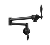Rubinetto Pieghevole, Monte a parete cucina rubinetto doppio articolazione a swing a braccio di riempimento for for riempitivo, nero opaco(Matte Black)