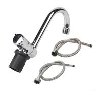 Rubinetto pieghevole per camper e roulotte, rubinetto miscelatore in ottone con beccuccio girevole a 360 gradi, rubinetto dell'acqua salvaspazio per barca, yacht, cambusa