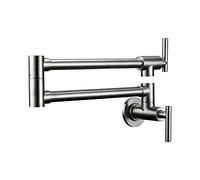 Rubinetto Pieghevole, Riempitivo for parete in ottone cromata spazzolato nero pieghevole rotable rotativo lavello rotante azzurro rubinetto cucine(Brushed chrome)