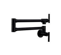 Rubinetto Pieghevole, Riempitivo for parete in ottone cromata spazzolato nero pieghevole rotable rotativo lavello rotante azzurro rubinetto cucine(Matter Black)