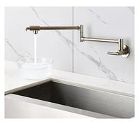 Rubinetto pieghevole, rubinetto da cucina allungabile, testa da tavolo, lavabo, raffreddamento singolo rotante lungo domestico, tipo a parete universale(Szary)
