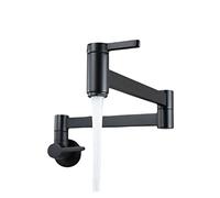 Rubinetto Pieghevole, Tocca moderna Acqua fredda pieghevole braccio cucina rubinetto lavandino del for riempitivo a prova di bacino a ottone a sfita doppia interruttore(Noir)