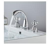 Rubinetto pistola grigio lavandino for bagno rubinetto 3 fori widespread oro/nero/cromato miscelatore for lavabo tocco ad acqua calda e fredda Nuovo(A)
