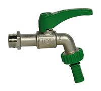 Rubinetto Portagomma A Sfera Con Portagomma Orientabile A 360° Evita Lo Schiacciamento Del Tubo In Gomma Innestato Sul Raccordo. Maniglia Ergonomica. Elevata Resistenza Al Gelo. Corpo In Ottone Nichelato, Raccordo In Polimero. Maniglia A Leva In Alluminio