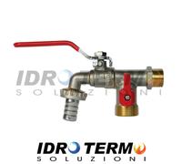 RUBINETTO PORTAGOMMA DOPPIO 1/2X3/4 LAVATRICE , DOPPIA USCITA DUPLEX GIARDINO