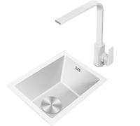 Rubinetto Quadrato Per Acqua Calda E Fredda Lavello Da Incasso In Acciaio Inossidabile A Vasca Singola Lavello Artigianale Con Ampio Tappo Di Scarico Piatto Valvola Ad Angolo(4235)