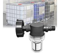 Rubinetto Raccordo Serbatoio 1000 L, Articolazione del Tubo da Giardino per Collettori di Acqua Pioggia con Funzione Filtro,S60x6 Adattatore Serbatoio Acqua IBC (1/2'' Filo esterno)
