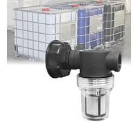 Rubinetto Raccordo Serbatoio 1000 L, Articolazione del Tubo da Giardino per Collettori di Acqua Pioggia con Funzione Filtro,S60x6 Adattatore Serbatoio Acqua IBC (3/4'' Filo interno)