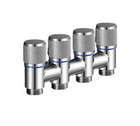 Rubinetto resistente a quattro uscite con interruttori separati per una gestione efficiente del flusso in progetti di miglioramento domestico utilizzando struttura in metallo (argento)