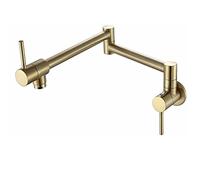 Rubinetto riempitivo a parete Rubinetto da cucina pieghevole a parete Rubinetto for lavabo monoforo singolo freddo Ruota beccuccio pieghevole in ottone rotondo(4)