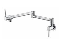 Rubinetto riempitivo a parete Rubinetto da cucina pieghevole a parete Rubinetto for lavabo monoforo singolo freddo Ruota beccuccio pieghevole in ottone rotondo(1)
