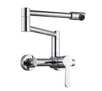 Rubinetto riempitivo a parete, rubinetto for lavello da cucina estensibile pieghevole in ottone massiccio, miscelatore monocomando a doppio foro, con braccio oscillante a snodo