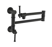 Rubinetto riempitivo for pentole con doppia maniglia girevole libera, lavello a parete nero opaco in ottone