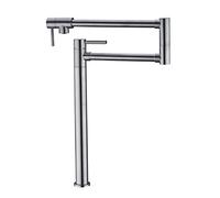 Rubinetto riempitivo for pentole Finitura nichel spazzolato con gambo di prolunga Ottone Doppio snodo Braccio oscillante Foro pieghevole Due maniglie
