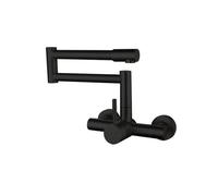 Rubinetto riempitivo for pentole in acciaio inossidabile Doppio foro a parete Ruota di 360 ° Miscelatore universale pieghevole caldo freddo Lavabo da cucina Rubinetto for piscina for lavanderia(Black)