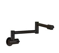 Rubinetto riempitivo for pentole in ottone dorato Rubinetto da cucina Rubinetto monoforo singolo freddo Ruota beccuccio pieghevole Rubinetto for lavello cromato a parete(Bkack Bronze C)