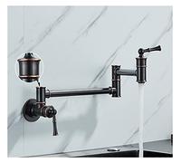 Rubinetto riempitivo for pentole in ottone nero nichel cromato da cucina a parete monoforo singolo freddo Ruota beccuccio pieghevole,Installazione semplificata(D-Oil Rubbed Bronze)