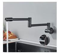 Rubinetto riempitivo for pentole in ottone nero nichel cromato Rubinetto da cucina a parete Rubinetto monoforo singolo freddo Ruota beccuccio pieghevole(B-Oil Rubbed Bronze)