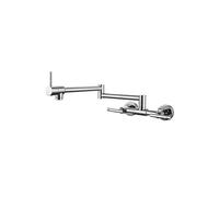 Rubinetto riempitivo for pentole Miscelatore da cucina a parete Bocca girevole in ottone massiccio Acqua calda e fredda con doppia maniglia(61218BG)
