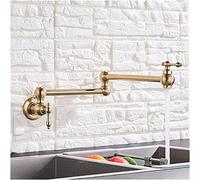 Rubinetto riempitivo for pentole Montaggio a parete, Lavello da cucina ruotato nero for acqua fredda for lavabo in ottone massiccio Rubinetti girevoli for, for a