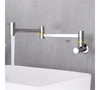 Rubinetto riempitivo for pentole Montaggio a parete Rubinetto da cucina Leva Ruota Beccuccio pieghevole Rubinetto for lavello for piscina singolo con scopa fredda Cromo/Nero/Bianco(Chrome 1)