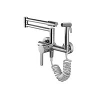Rubinetto riempitivo for pentole pieghevole for montaggio a parete 2 maniglie con bracci oscillanti a doppio snodo Rubinetti da cucina commerciali in ottone(Chrome)